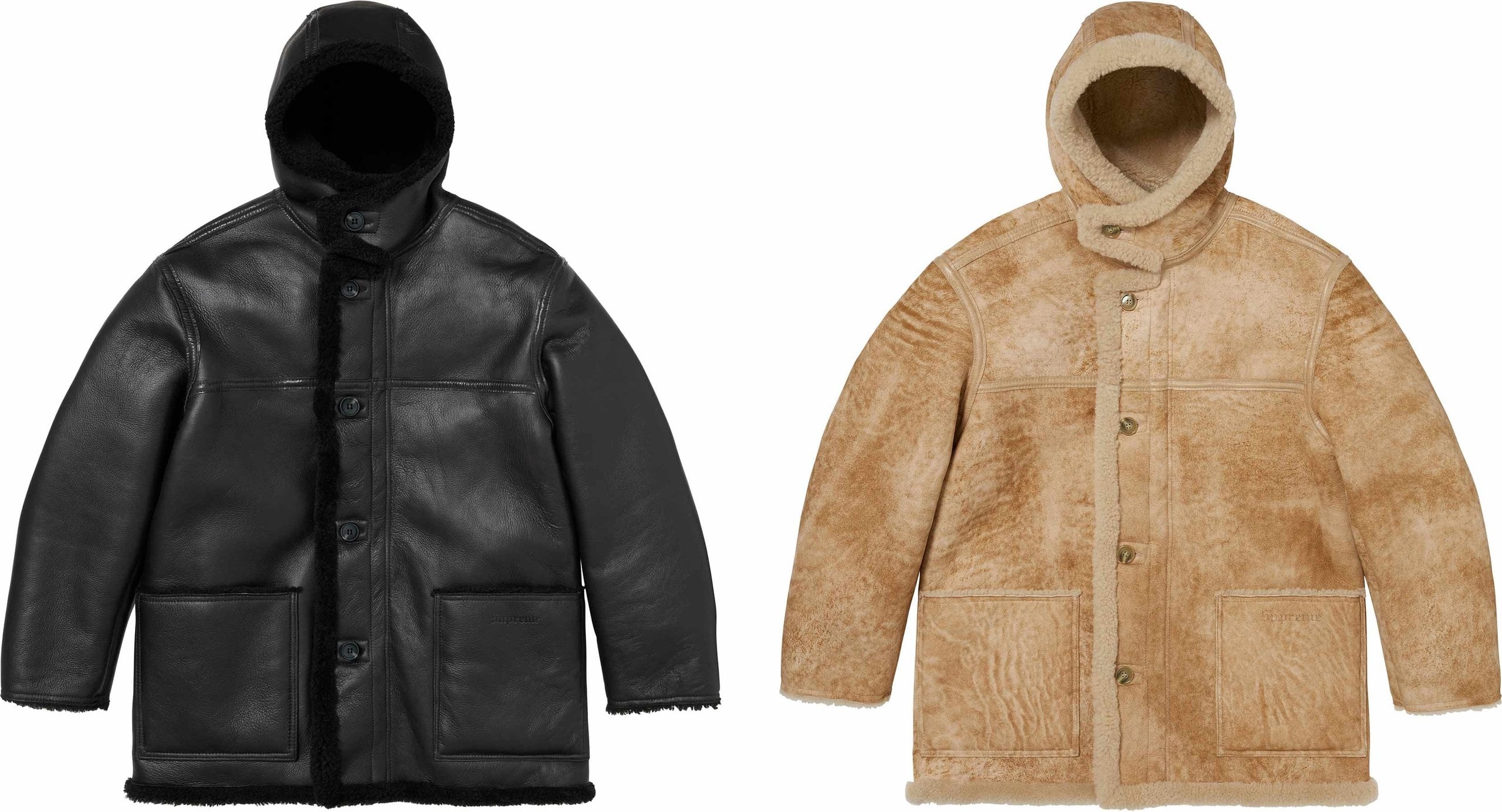 Supreme®/Schott® Hooded Shearling Coat